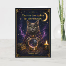 De katten kristallen bol verjaardagslezen kaart