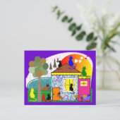 De katten nemen het Parlement over Briefkaart (Staand voorkant)