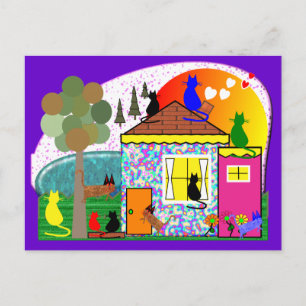 De katten nemen het Parlement over Briefkaart