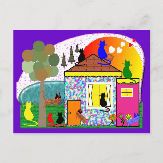 De katten nemen het Parlement over Briefkaart (Voorkant)