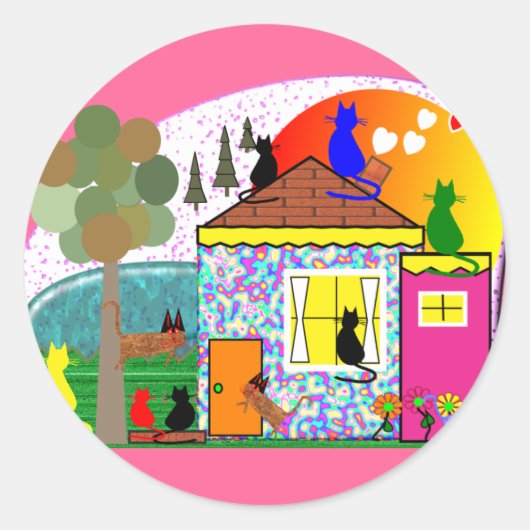 De katten nemen het Parlement over Ronde Sticker (Voorkant)