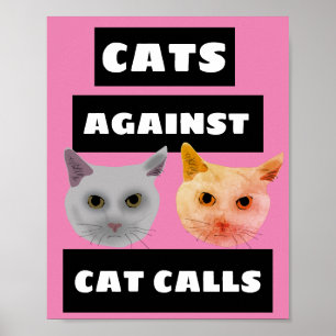 DE KATTEN TEGEN KAT POSTER VAN ROEPEN