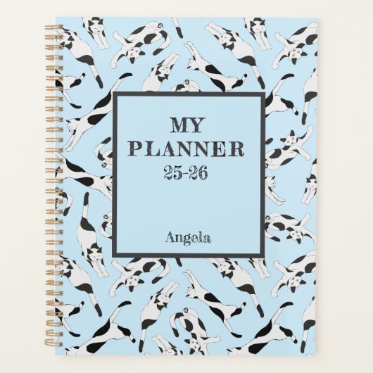 De katten van cadstudios Mijn planner babyblauw (Voorkant)