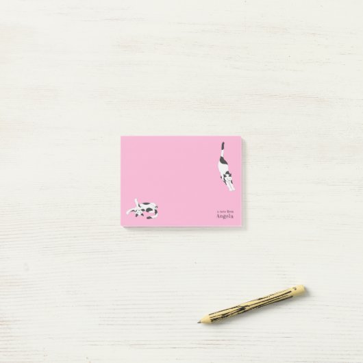De katten van cadstudios Roze Post-it® Notes (Op bureau)