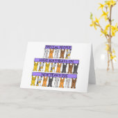 De Katten van de Cartoon van de Verjaardag van de Kaart (Gele Bloem)