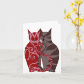 De Katten van de liefde Kaart (Gele Bloem)