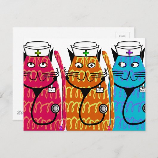 De Katten van de verpleegster Briefkaart (Voorkant / Achterkant)