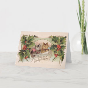 De katten van Kerstmis Feestdagen Kaart
