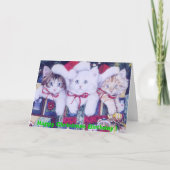 De Katten van Kerstmis van de verjaardag Feestdagen Kaart (Voorkant)