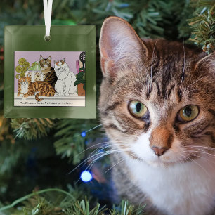 De katten zijn de baas glas ornament