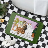 De katten zijn in functie badmat