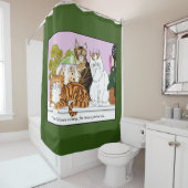 De katten zijn in functie douchegordijn (In situ)