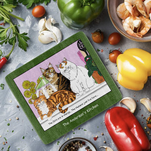 De katten zijn in functie snijplank