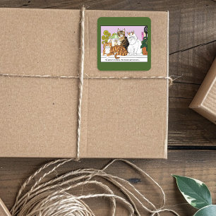 De katten zijn in functie vierkante sticker
