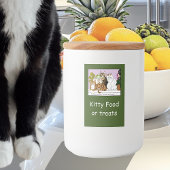 De katten zijn in functie voedselcontainer etiket