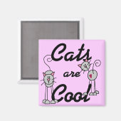 De katten zijn Koele T-shirts en Giften Magneet (Voorkant / Achterkant)
