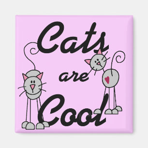 De katten zijn Koele T-shirts en Giften Magneet