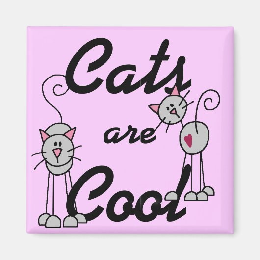 De katten zijn Koele T-shirts en Giften Magneet (Voorkant)