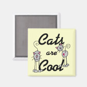 De katten zijn Koele T-shirts en Giften Magneet (Voorkant / Achterkant)