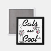 De katten zijn Koele T-shirts en Giften Magneet (Voorkant / Achterkant)
