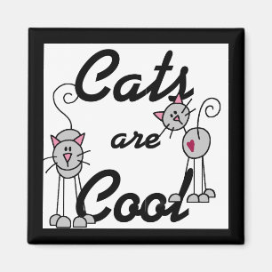 De katten zijn Koele T-shirts en Giften Magneet