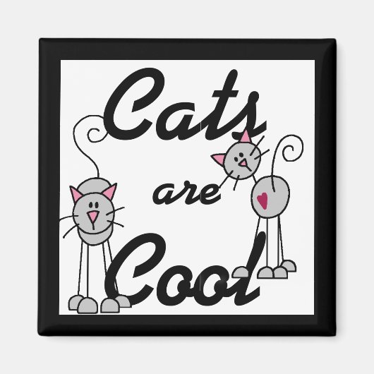 De katten zijn Koele T-shirts en Giften Magneet (Voorkant)
