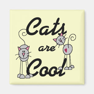De katten zijn Koele T-shirts en Giften Magneet
