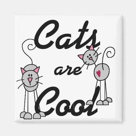 De katten zijn Koele T-shirts en Giften Magneet (Voorkant)