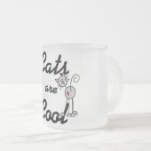 De katten zijn Koele T-shirts en Giften Matglas Koffiemok (Voorkant rechts)