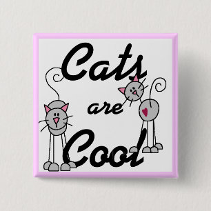 De katten zijn Koele T-shirts en Giften Vierkante Button 5,1 Cm