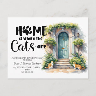 De katten zijn verhuisd! Nieuw adres aankondiging