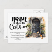 De katten zijn verhuisd! Nieuw adres aankondiging (Voorkant / Achterkant)