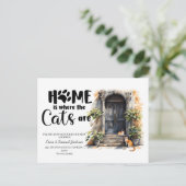 De katten zijn verhuisd! Nieuw adres aankondiging (Staand voorkant)