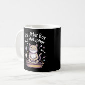 De kattenbak is een metafoor koffiemok (Voorkant links)