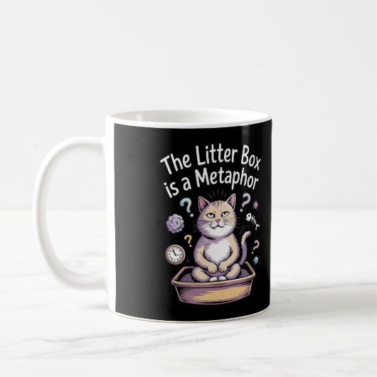 De kattenbak is een metafoor koffiemok (Links)