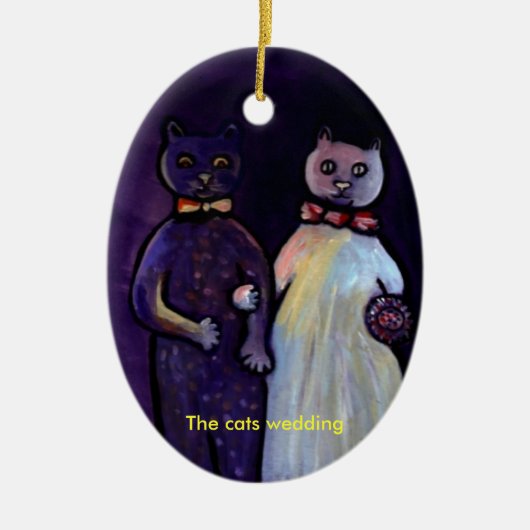 De kattenbruiloft (Ornament) Keramisch Ornament (Voorkant)