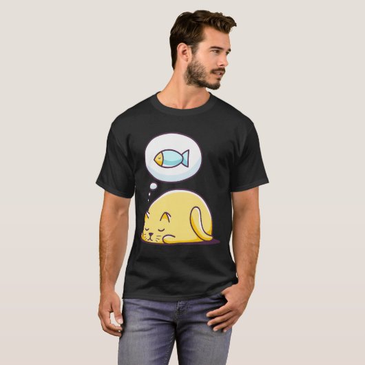 De kattendroom eet vis t-shirt (Voorkant volledig)
