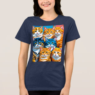 De kattenfamilie Tri-Blend shirt