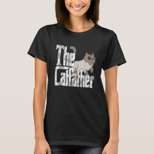 De kattengangster Schattige kat vader maffia snorh T-shirt