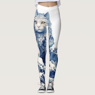 De kattengolf van Kanagawa Leggings