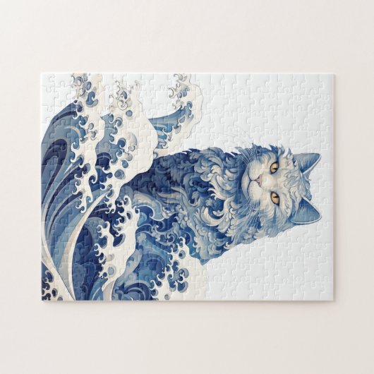 De kattengolf van Kanagawa Legpuzzel (Horizontaal)