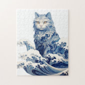 De kattengolf van Kanagawa Legpuzzel (Verticaal)