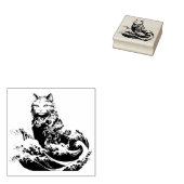 De kattengolf van Kanagawa Rubberstempel (Gestempeld)