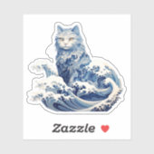 De kattengolf van Kanagawa Sticker (Vel)