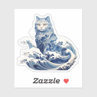 De kattengolf van Kanagawa Sticker