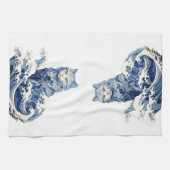 De kattengolf van Kanagawa Theedoek (Horizontaal)