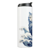 De kattengolf van Kanagawa Thermosbeker (Gedraaid links)