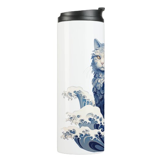 De kattengolf van Kanagawa Thermosbeker (Gedraaid links)