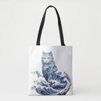 De kattengolf van Kanagawa Tote Bag