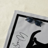 De kattenhanddoek grijs strandlaken (In situ)